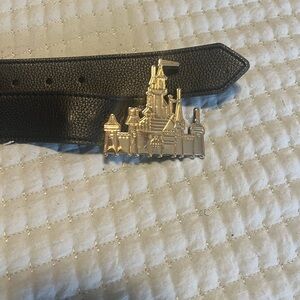 Black Belt with Disney Gold Castle Buckle